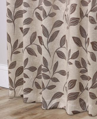 Leaves Modern Bohemian Back Tab Blackout Curtain Set, 52"x 96"