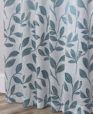 Leaves Modern Bohemian Back Tab Blackout Curtain Set, 52"x 96"
