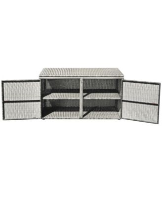 88 Gallon Garden Patio Rattan Storage Container Box