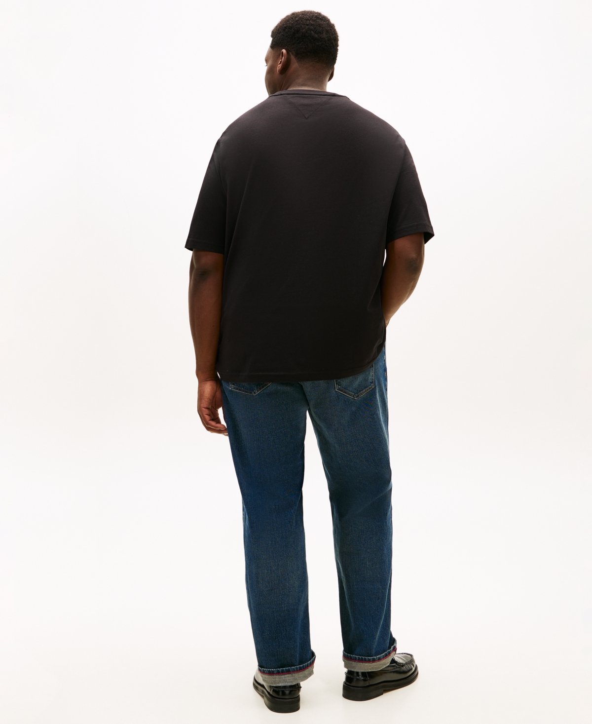 Tommy Hilfiger Men's Big & Tall Embroidered Flag T-shirt In Black