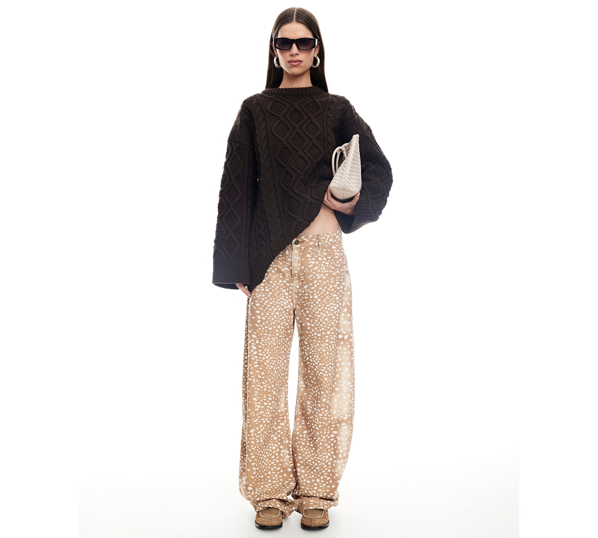 Lioness Gigi Knit Sweater In Brown