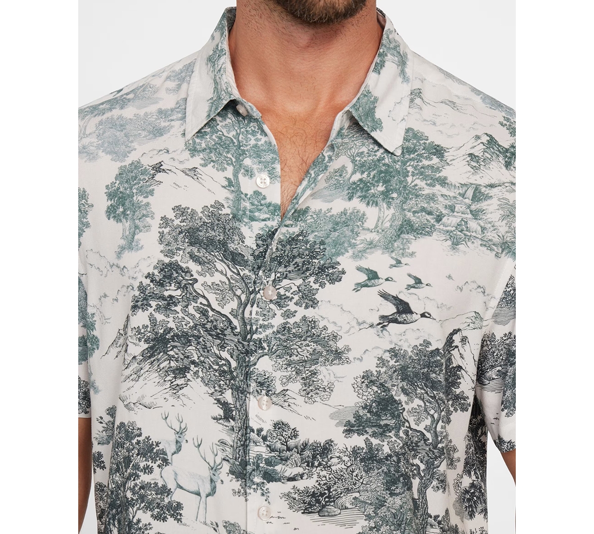 Guess Men's Forest Toile Short-Sleeve Shirt