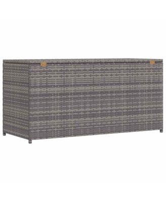 Patio Storage Box Gray 47.2&amp;quot;x19.7&amp;quot;x23.6&amp;quot; Poly Rattan