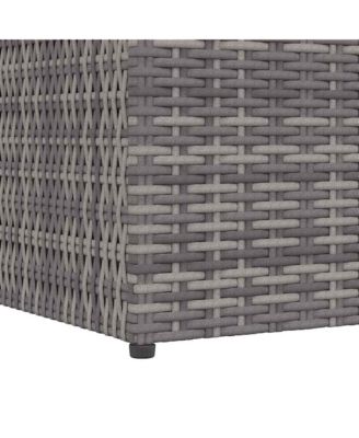 Outdoor Storage Box Grey PE Rattan 59.1x39.4x39.4 in