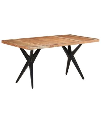 Dining Table 63"x31.5"x29.9" Solid Acacia Wood