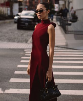 Women's Ennis Satin Sleeveless Bow Midi Dress