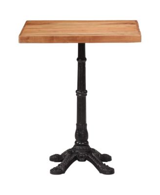 Bistro Table Natural wood and black Solid acacia wood and cast iron