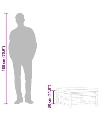 Footrest Dark grey, Bamboo Bamboo, 100% Polyester Medium Modular