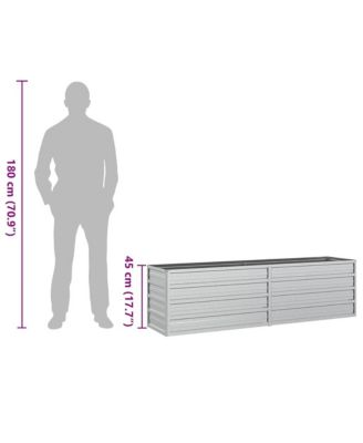 Garden Raised Bed Silver Galvanized Steel 63.0 x 15.7 x 17.7 in