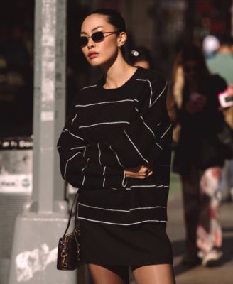 Women's Striped Long-Sleeve Sweater