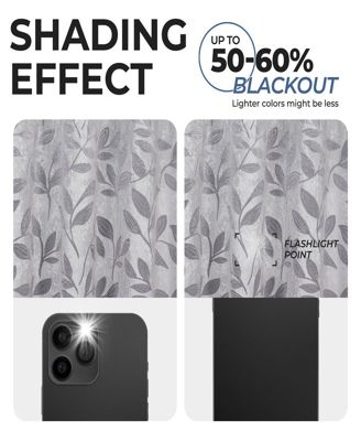 Leaves Modern Bohemian Back Tab Blackout Curtain Set, 52"x 108"