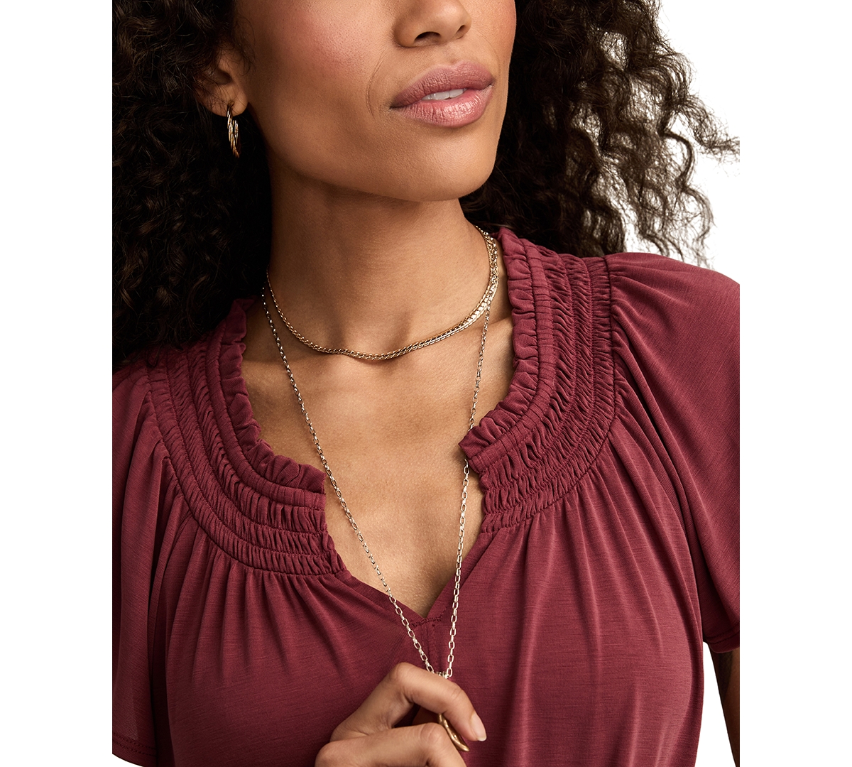 Lucky Brand Women's Sandwash Notch Top