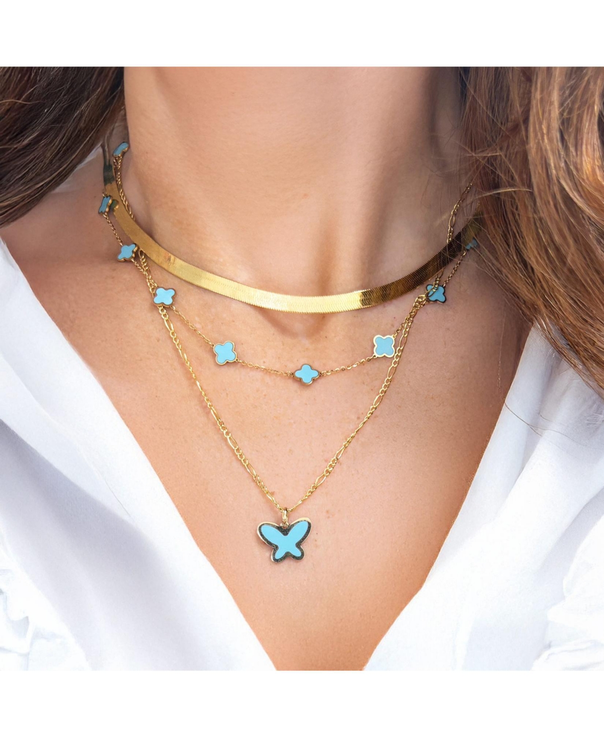 The Lovery Figaro Chain Necklace 14K Gold