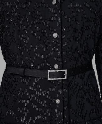 Women's Lurex Clip Chiffon Midi Dress