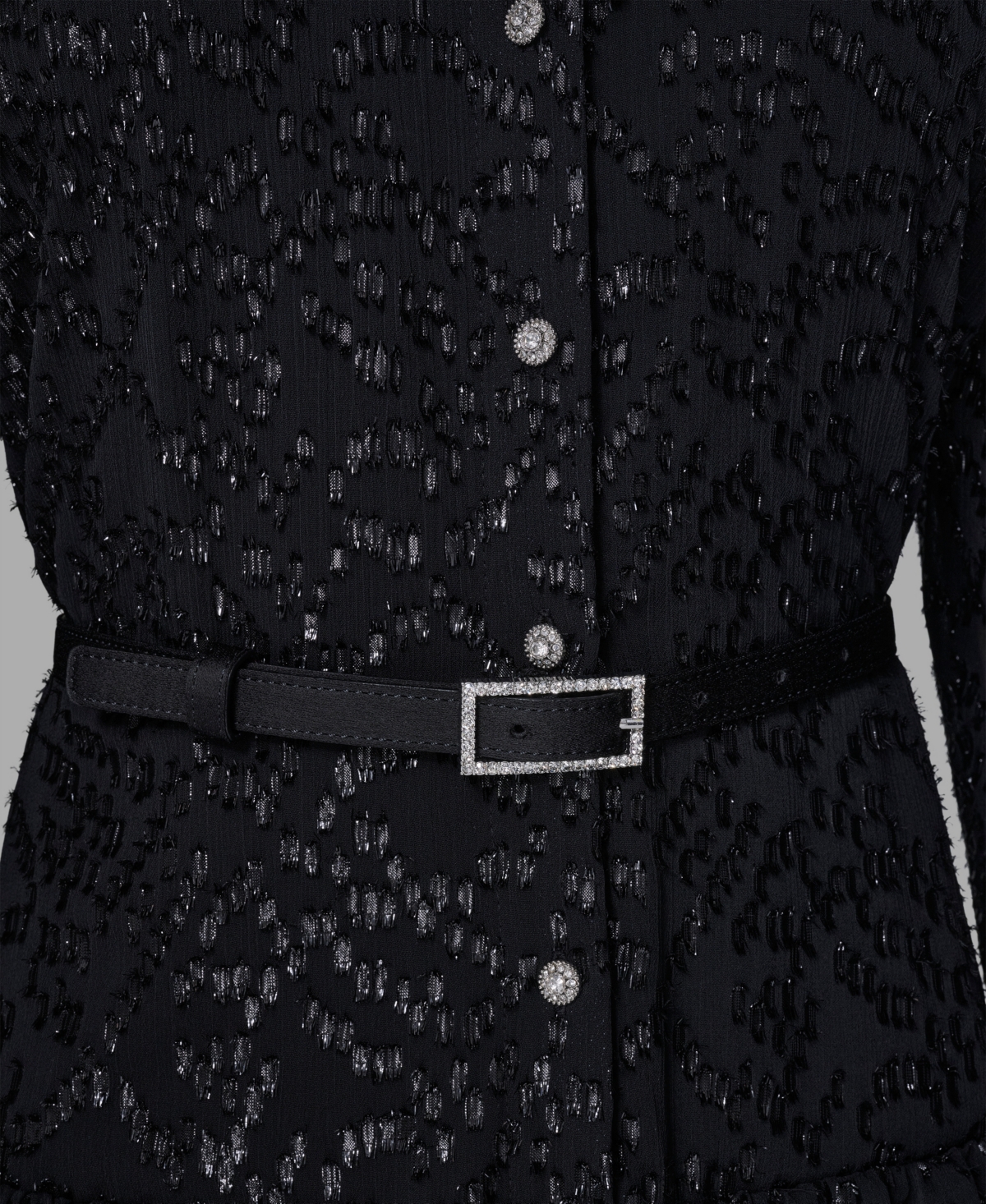 Karl Lagerfeld Paris Women's Lurex Clip Chiffon Midi Dress