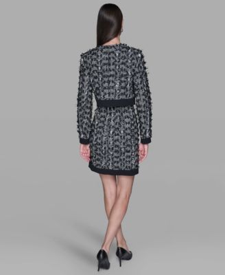 Women's Cropped Tweed Button Front with Jacket