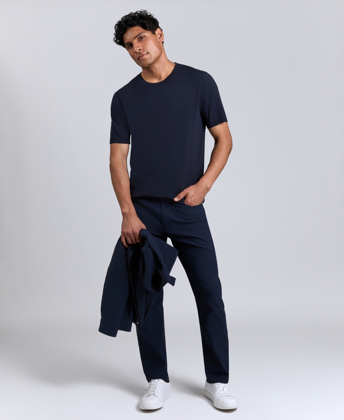 Kenneth Cole Men's Crewneck Sweater T-shirt In Black