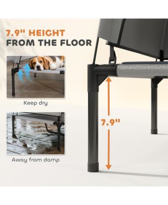 Elevated Dog Bed, Portable Raised Pet Bed with Canopy, Bag, 36"L