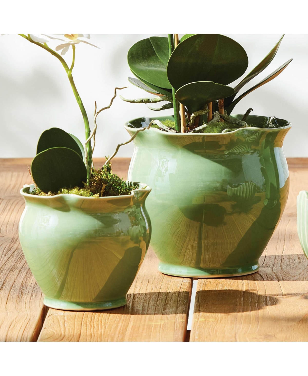Napa Home & Garden Megan Pattern Ceramic Pots, Decorative Planters – Set of 2