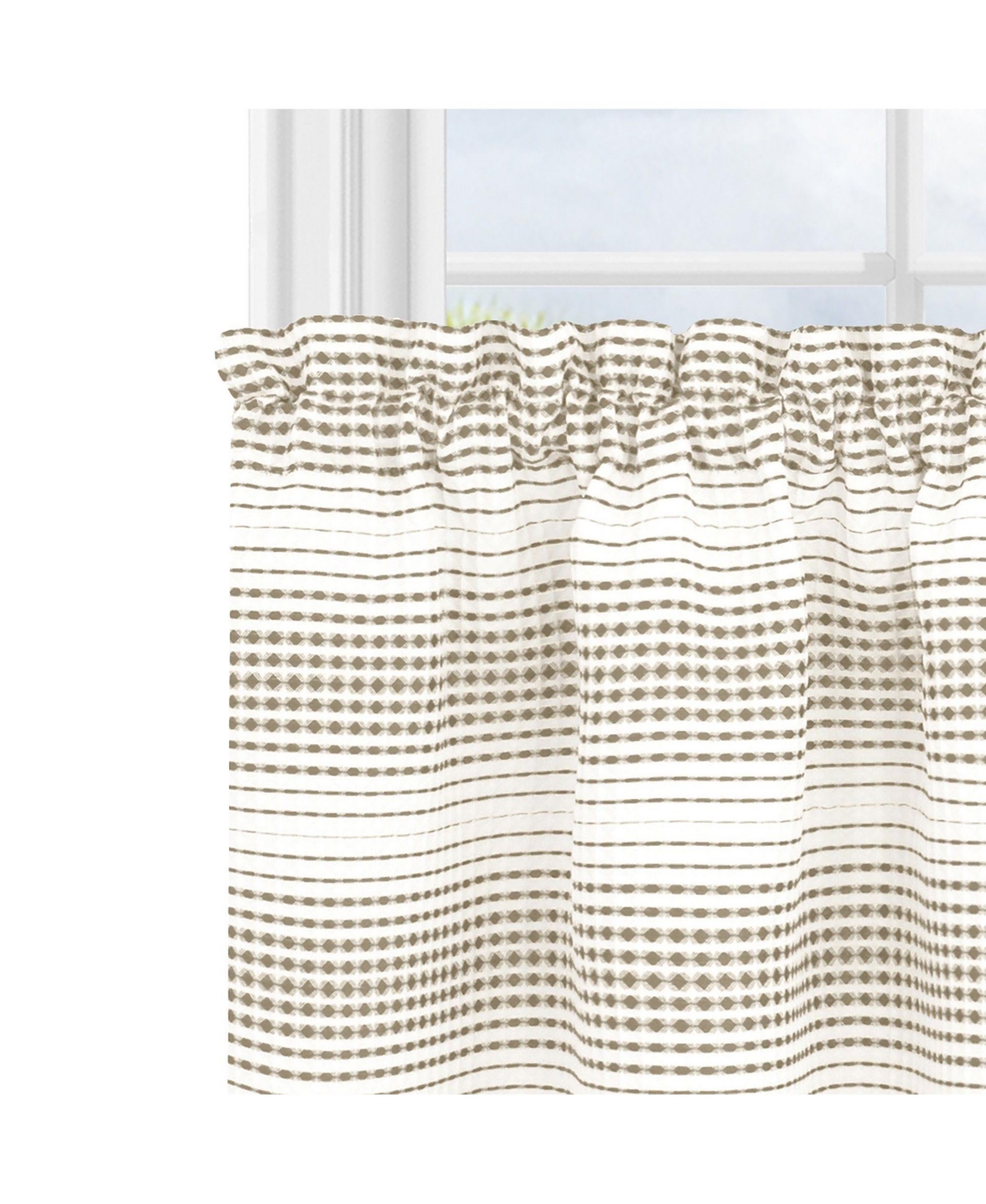 Kate Aurora Isabelle Abstract 3 Piece Cafe Rod Pocket Kitchen Curtain Tier And Valance Set