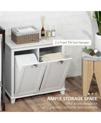 Tilt-Out Laundry Sorter Bathroom Cabinet