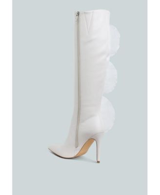 Womens Chinkara Sheer Big Rose Detail Long Boots