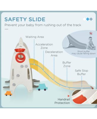 Toddler Swing and Slide Set with Basketball Hoop, Rocket Theme,