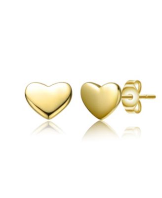 Toddler/Kids 14k Gold Plated Colored Enamel Tiny Flat Heart Stud Earrings