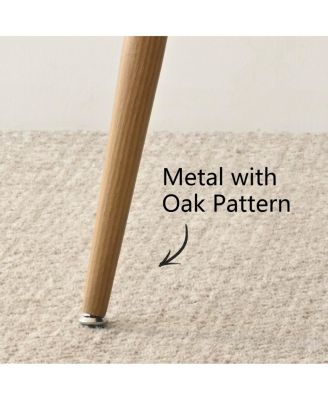 5-Piece Dining Set, 39.5'' Round Table with Faux Rattan Back Chairs and Metal Legs for Kitchen or Small Dining Room-Maison Boucle