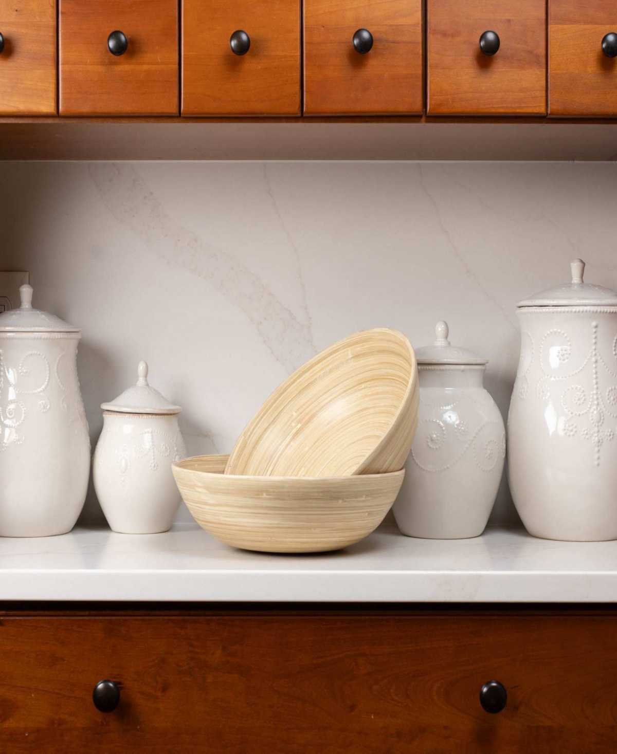 Joyce Chen Lexa Collection 2-pc. Salad Bowl Set In Brown