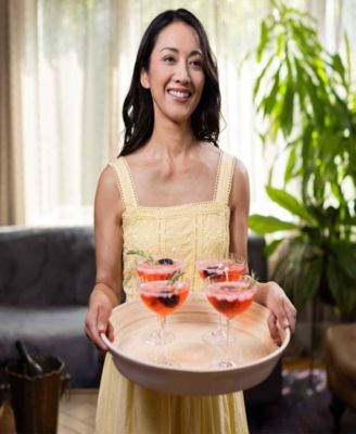 Lexa Collection 16 inch Bamboo Serving Tray with Handles