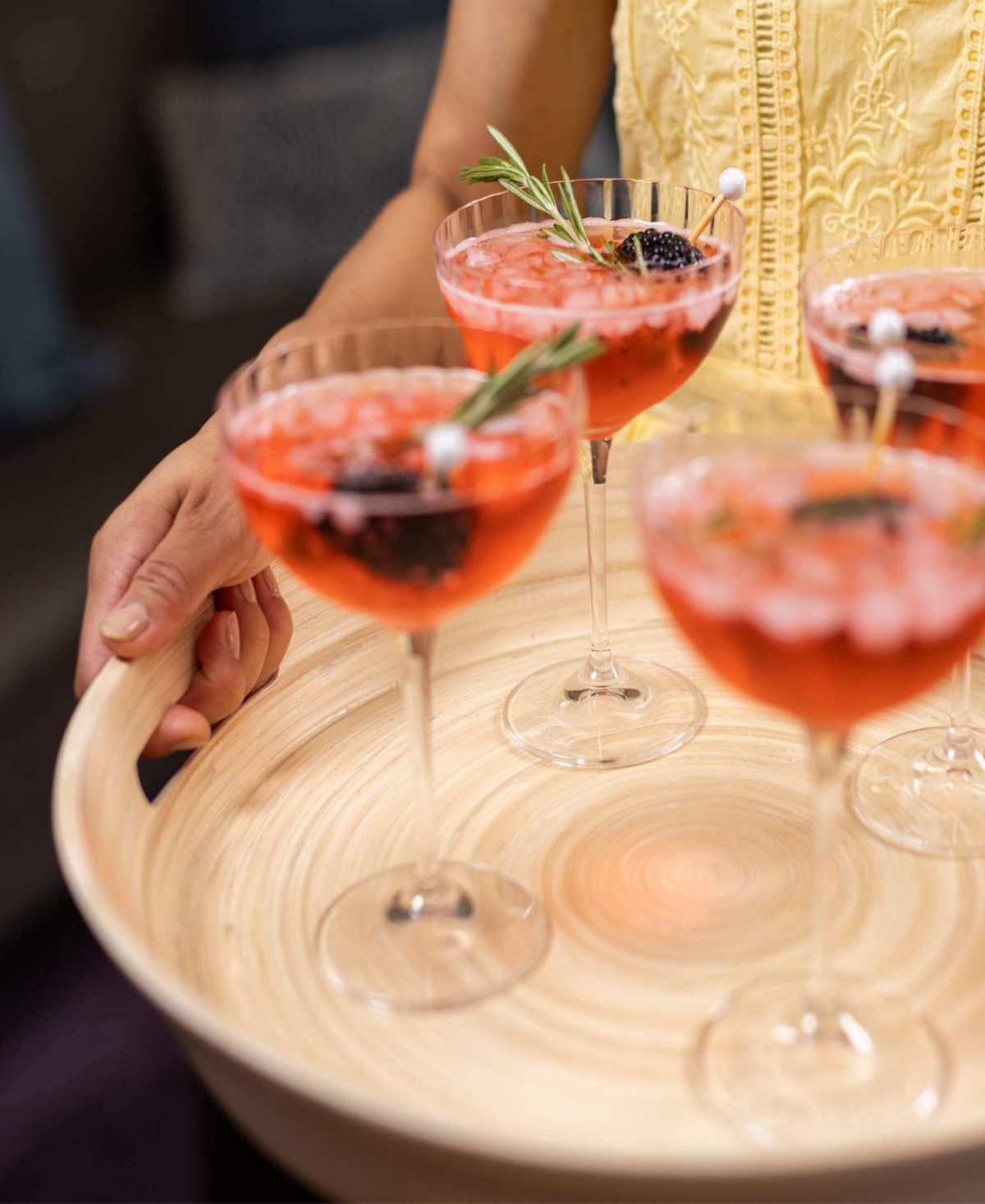 Joyce Chen Lexa Collection 16" Serving Tray In White