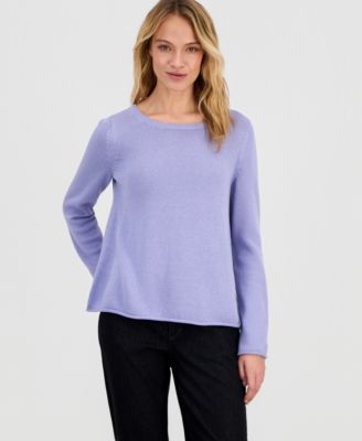 Women's Solid-Color Boat-Neck Sweater