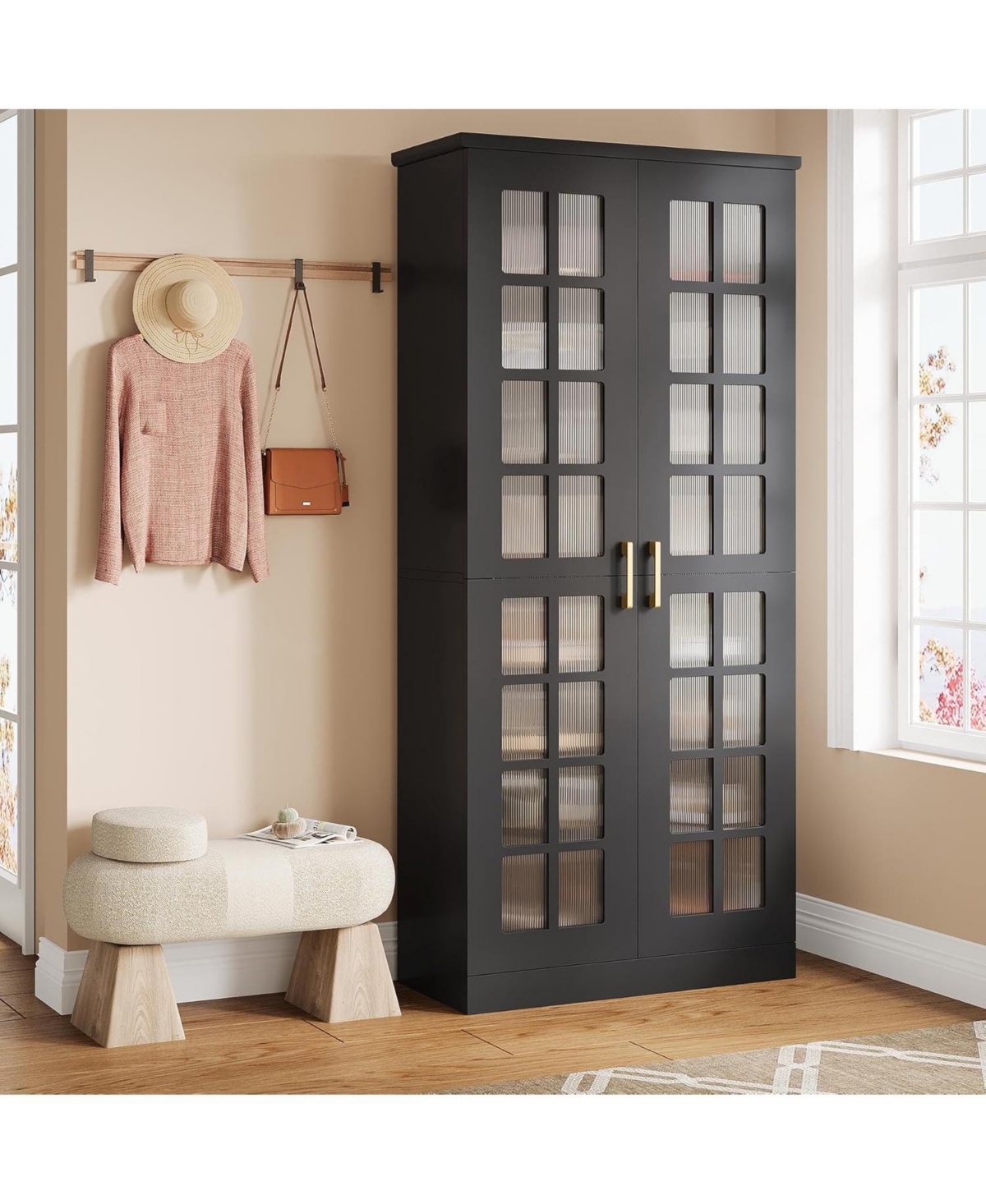 Tribesigns 8-Tier Shoe Storage Cabinet with Adjustable Shelves,71-Inch Tall Shoe Cabinet with Doors