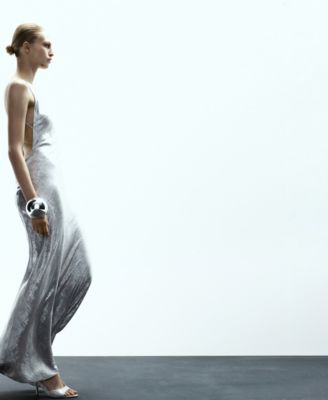 Women's Metallic Open Back Dress