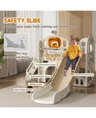 7-in-1 Toddler Slide, Playset Indoor for Ages 1-6 Years w/ Ring Toss