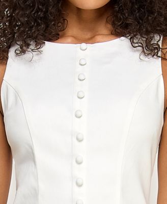 Juniors' Sleeveless Drop Waist Ruffle Short Dress