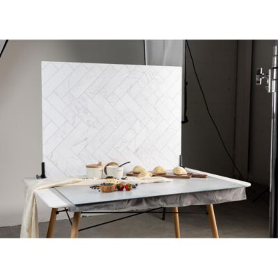 Duo Board - 30x40" Double Sided Surface Board, Zigzag Marble White/Zigzag Marble Black