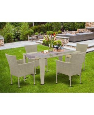 Wicker Patio Set Natural Linen