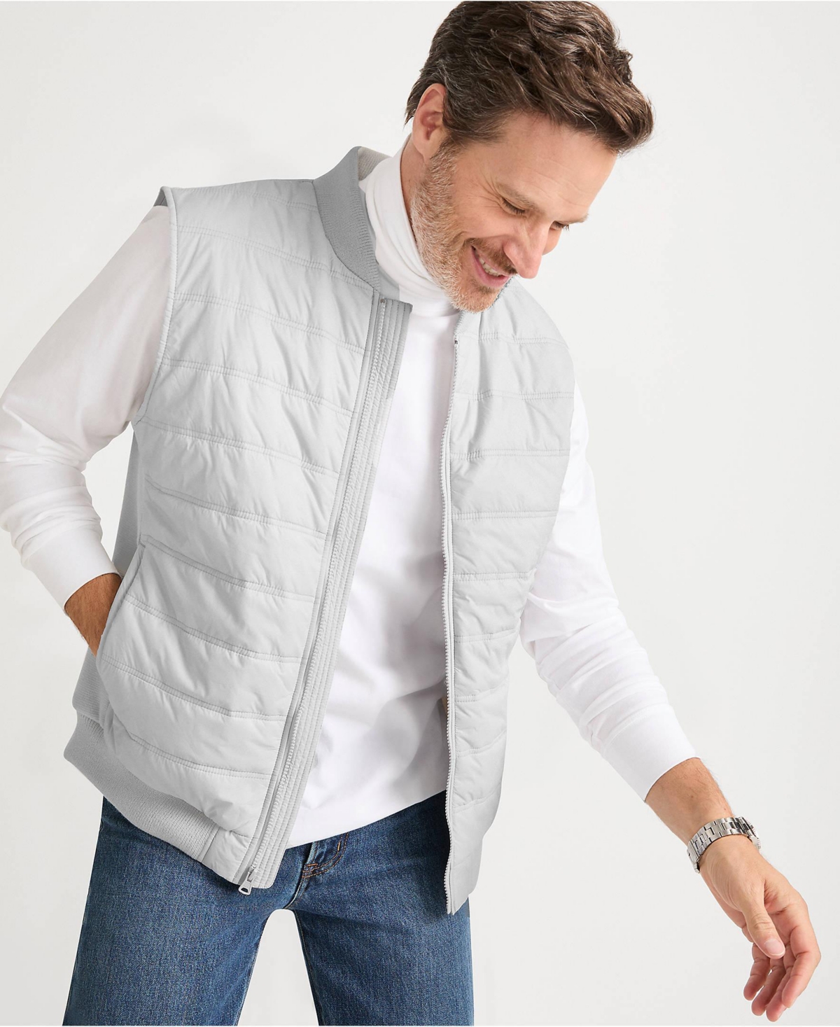 Lands' End Men's Sweater Hybrid Vest