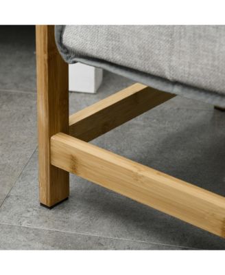 Double Laundry Hamper with 2 Removable Bags, and Natural Wood