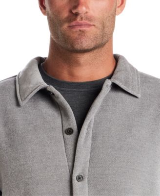 Men's Brushed Corded Button-Front Shirt Jacket