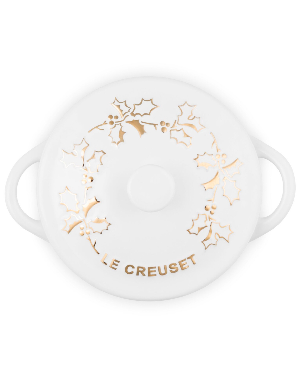 Le Creuset Stoneware Holly Collection 8 Oz. Mini Cocotte In White