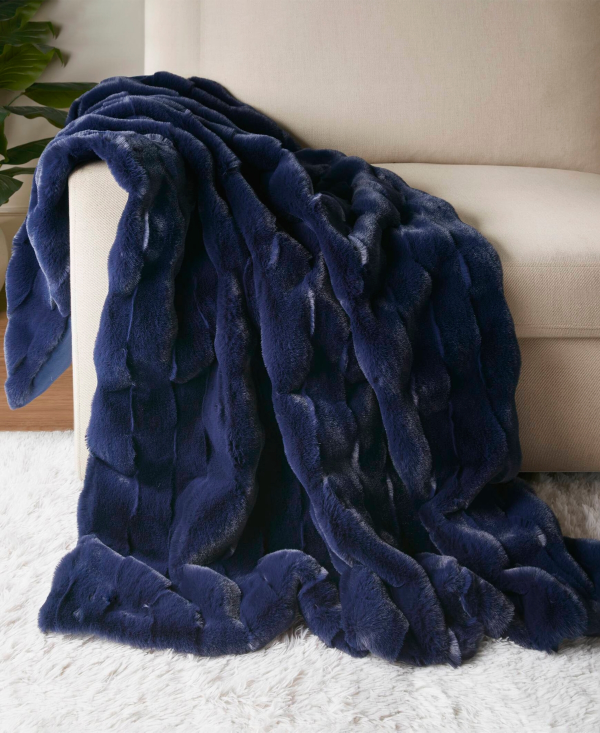 Madison Park Vivienne Faux Fur Throw, 50" x 60"