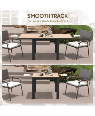 35.5"-71" Expandable Aluminum Outdoor Dining Table for 4-6 People