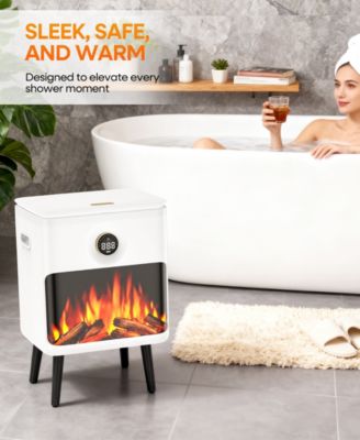 22L LED Display and Flame Effect, Fast Heating, Safety Lock, Timer, and Fragrance Disc Design Electric Towel Warmer Bucket