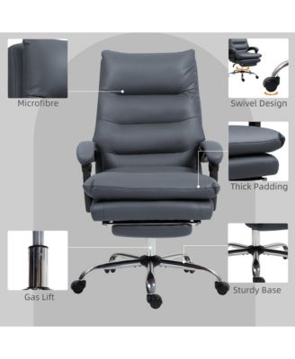 Microfibre Massage Office Chair with Heat, Reclining, Light