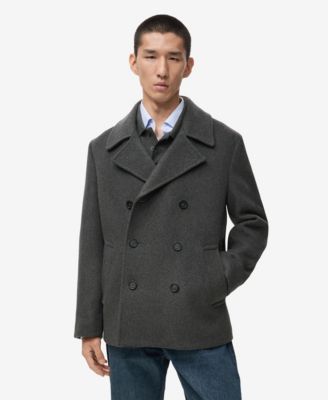 MANGO - Men's Buttons Wool Double-Breasted Coat
