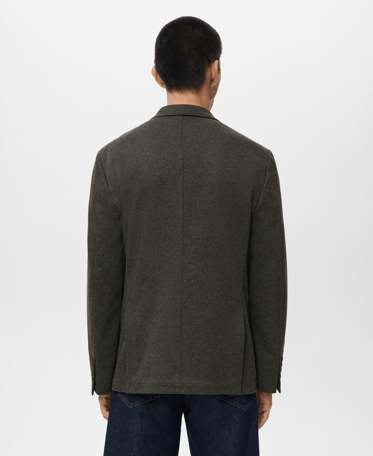 Mango Men's Slim Fit Microstructure Blazer