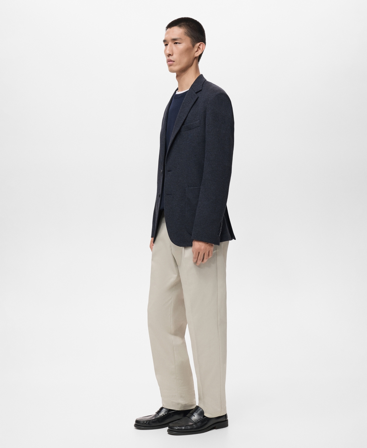 Mango Men's Slim-Fit Herringbone Tailored Jacket